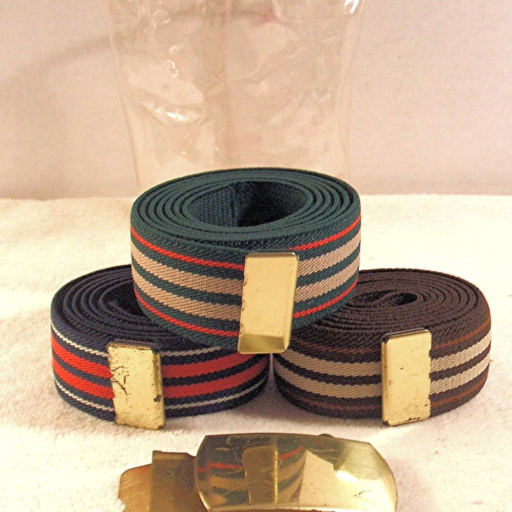 3 UNISEX ELASTIC WEB BELTS WITH INTERCHANGABLE BUCKLE